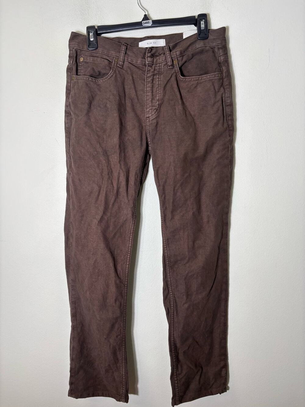 Men's Billy Reid "slim fit"Brown Soft Cotton Denim Style Pants W30x32L
